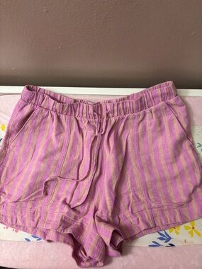 Universal Thread Pink and Orange Striped High Waist Lounge Shorts